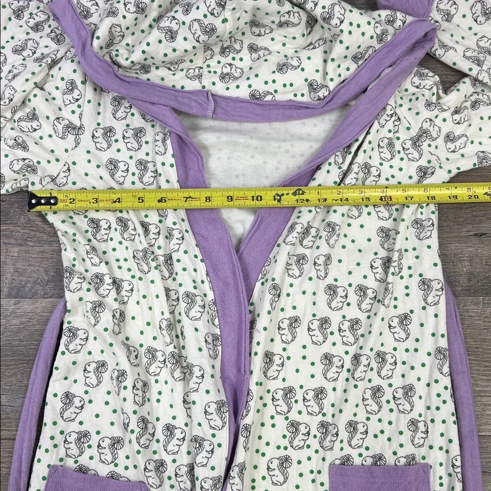 Anthropologie Porridge Whimsical Squirrel Print Tie-Wrap Robe - Picture 10 of 12